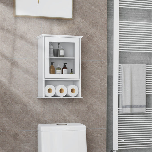 Wall Mounted Adjustable Medicine Cabinet, White