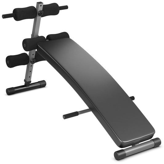 Adjustable Arc-Shaped Decline Sit up Bench, Black - Gallery Canada
