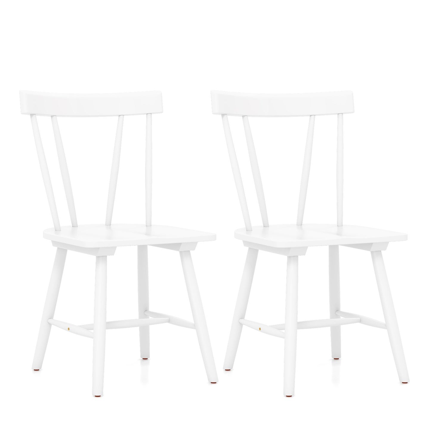 Windsor Style Armless Chairs with Solid Rubber Wood Frame, White at Gallery Canada