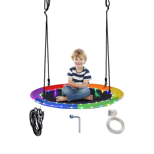 40 Inches Saucer Tree Swing for Kids and Adults, Multicolor