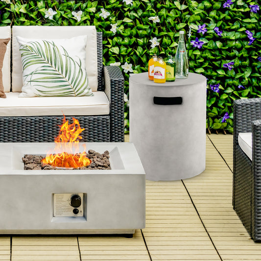 Outdoor Weather Resistant Propane Tank Table, 20 LBS, Gray Fire Pit Tables Gray at Gallery Canada