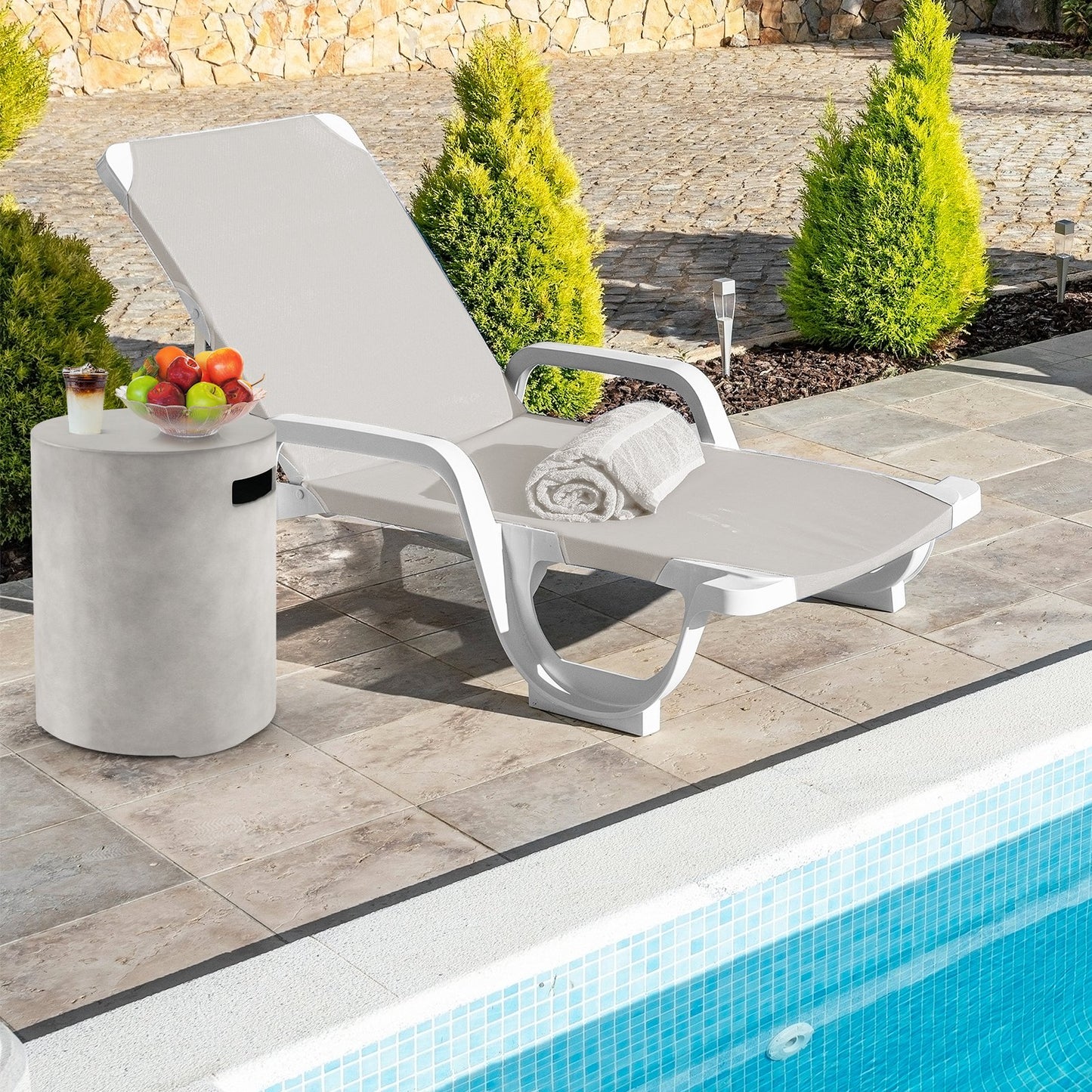 Outdoor Weather Resistant Tank Hideaway Table Fits Standard 20 LBS Propane Gas Tank for Fire Pits, Gray at Gallery Canada