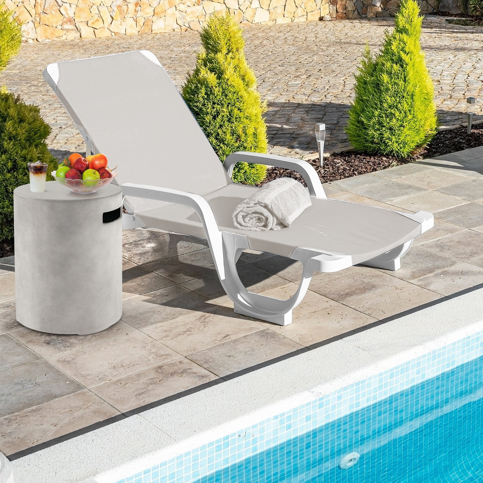 Outdoor Weather Resistant Tank Hideaway Table Fits Standard 20 LBS Propane Gas Tank for Fire Pits, Gray at Gallery Canada