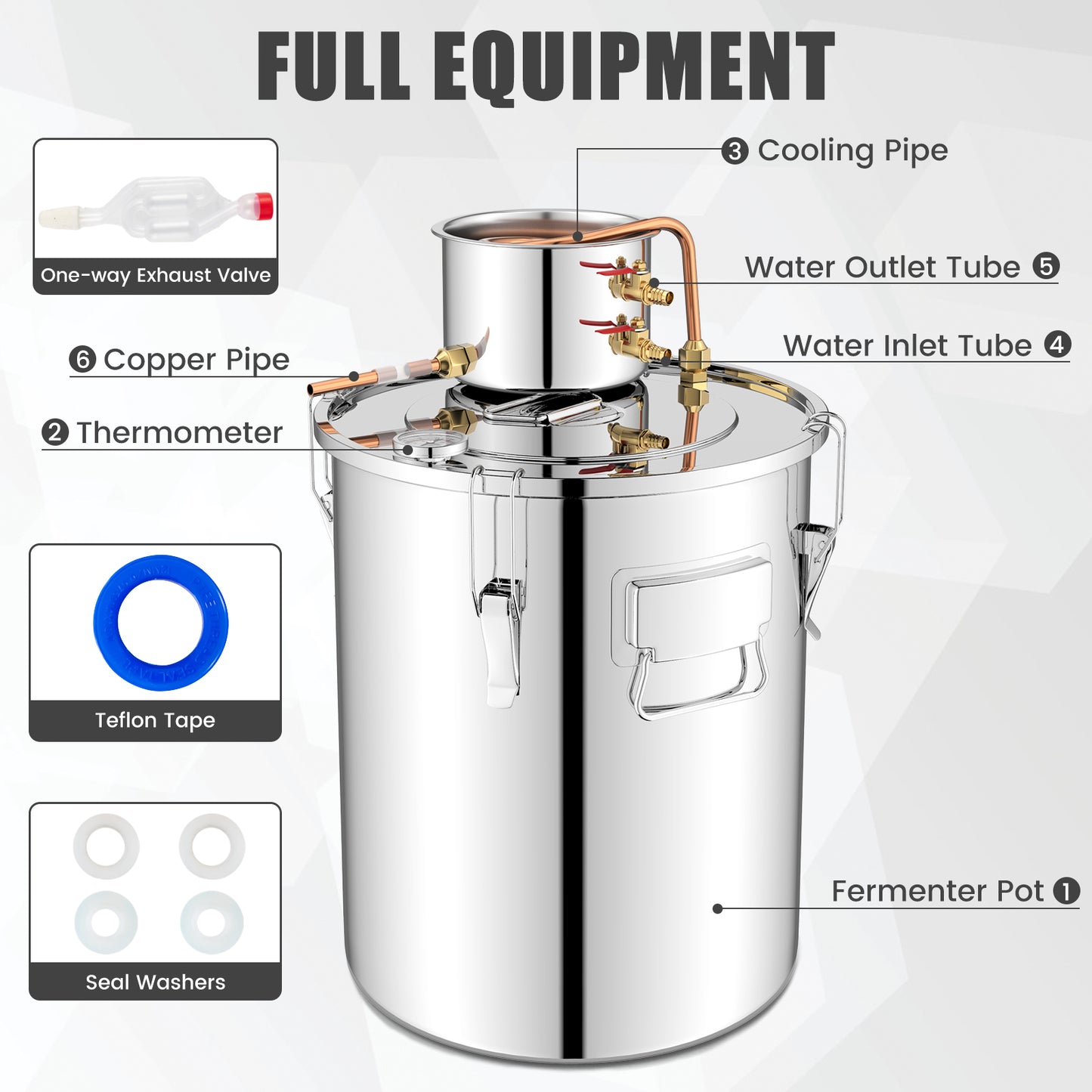 10 Gal Water Alcohol Distiller, 2 Stainless Steel Pots, Silver Juicers & Coffee Machines at Gallery Canada