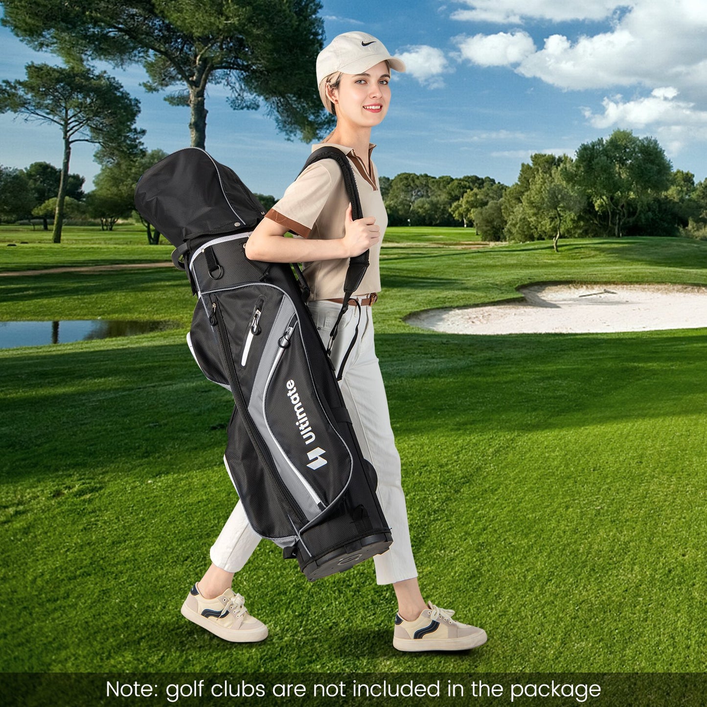 Golf Cart Bag with 14 Way Top Dividers, Gray