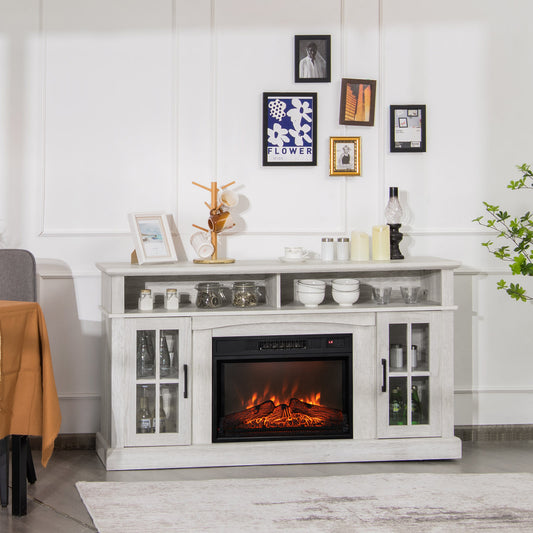 Fireplace TV Stand, 1400W Electric Fireplace, Gray Entertainment Centers & TV Stands Gray at Gallery Canada
