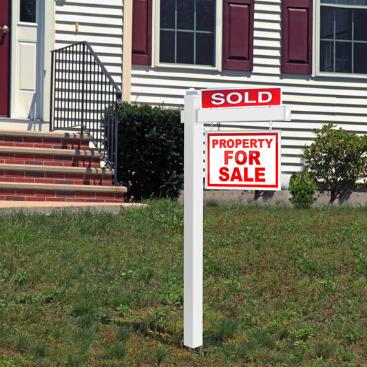 6 Feet Vinyl UPVC Real Estate Sign Post, White Outdoor Decor White at Gallery Canada