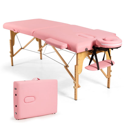 Portable Adjustable Facial Spa Bed  with Carry Case, Pink at Gallery Canada