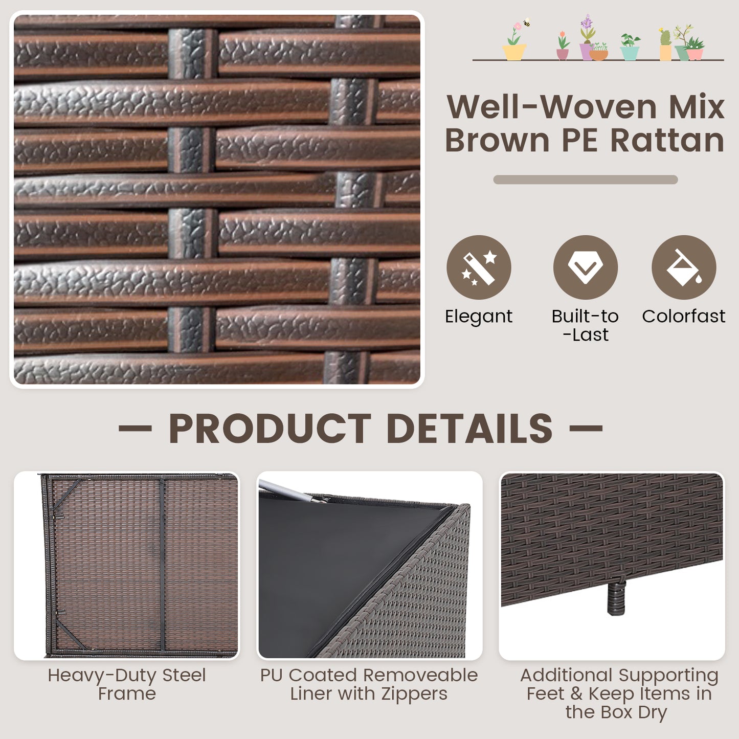 Outdoor Wicker Storage Box, 133 Gallon, Brown Sheds & Outdoor Storage at Gallery Canada