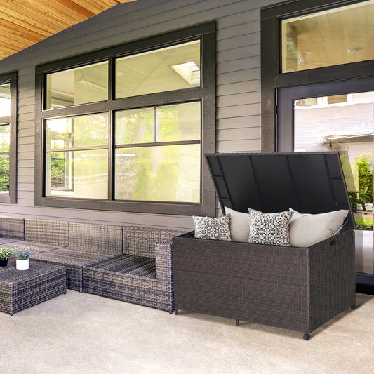 Outdoor Wicker Storage Box with Zippered Liner-133 Gallon, Brown Sheds & Outdoor Storage Brown at Gallery Canada