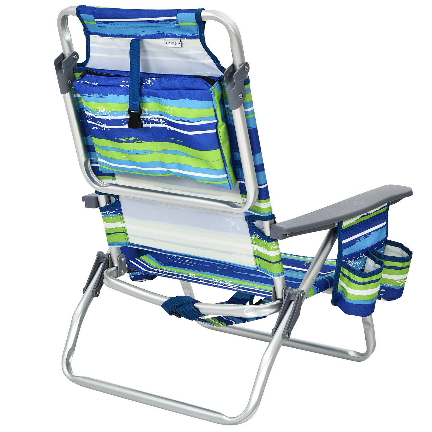 Folding Backpack Beach Chair, 5-Position Reclining, Blue Beach & Lawn Chairs at Gallery Canada