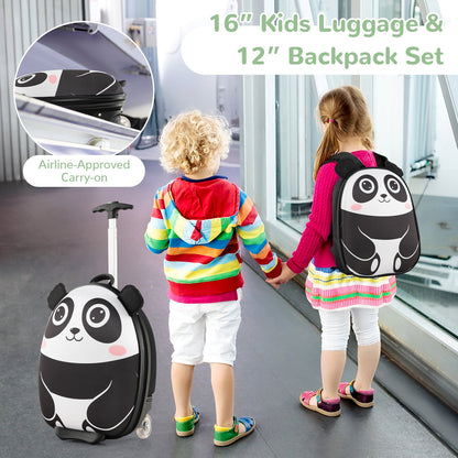 Lightweight and Portable Rolling Suitcase for Children, White