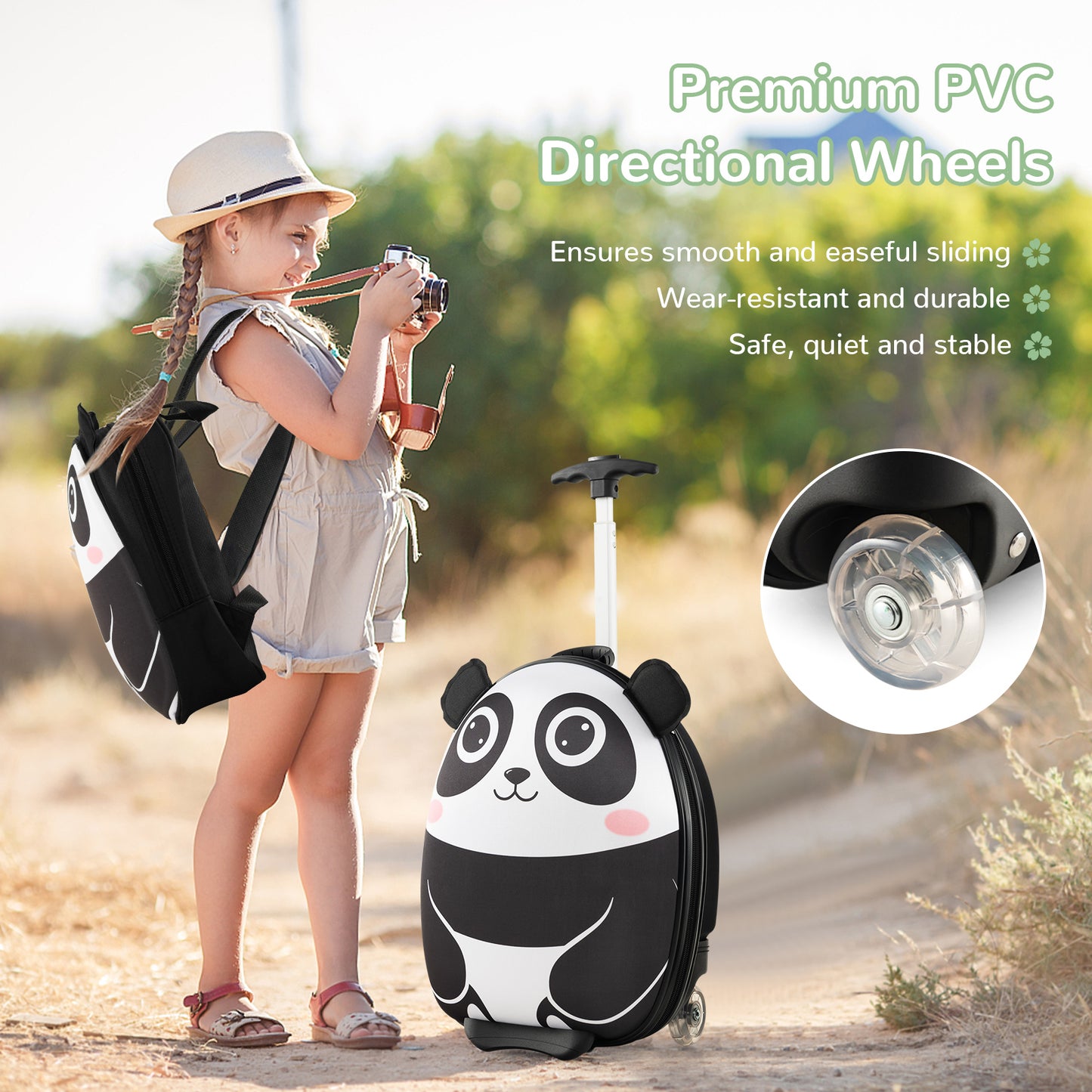 Lightweight and Portable Rolling Suitcase for Children, White Kids Luggage at Gallery Canada