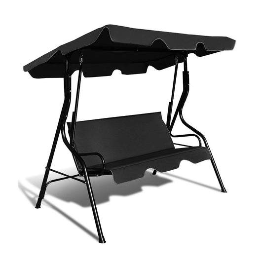 3 Seats Patio Canopy Swing, Black at Gallery Canada