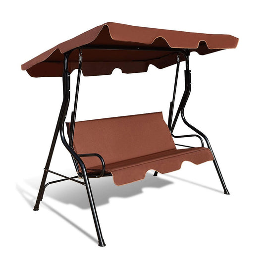 3 Seats Patio Canopy Swing, Brown at Gallery Canada