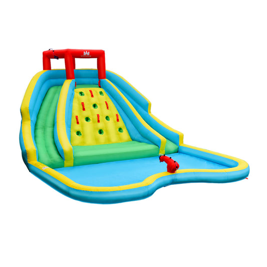 Inflatable Water Park Bounce House with Double Slide and Climbing Wall with 750W Blower, Blue at Gallery Canada