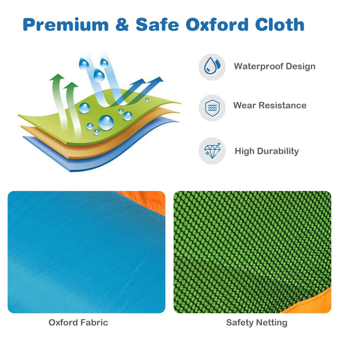 Inflatable Water Slide, Kids Bounce House, Splash Pool With Blower