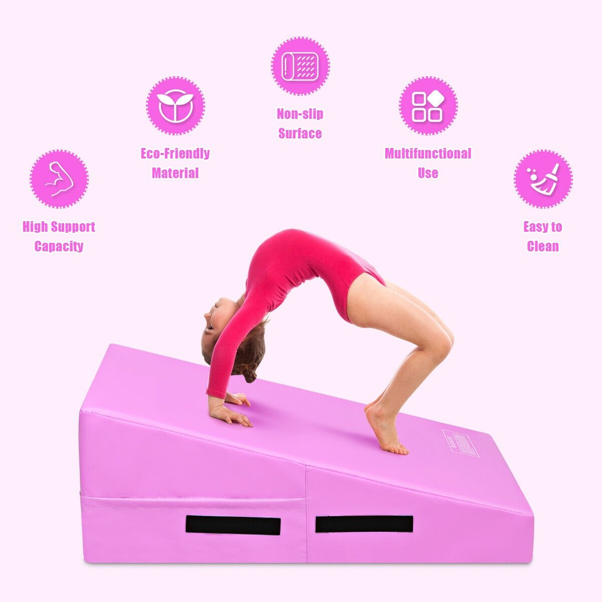 Incline Gymnastics Mat Wedge Ramp Gym Tumbling Exercise Mat, Pink at Gallery Canada