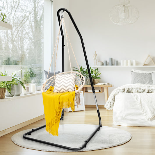 Adjustable Hammock Chair Stand, Steel Frame, Black Hammocks Black at Gallery Canada