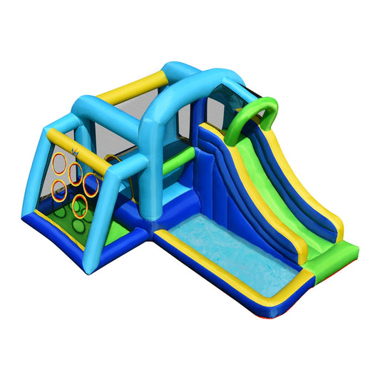 5-in-1 Kids Inflatable Climbing Bounce House without Blower, Blue at Gallery Canada
