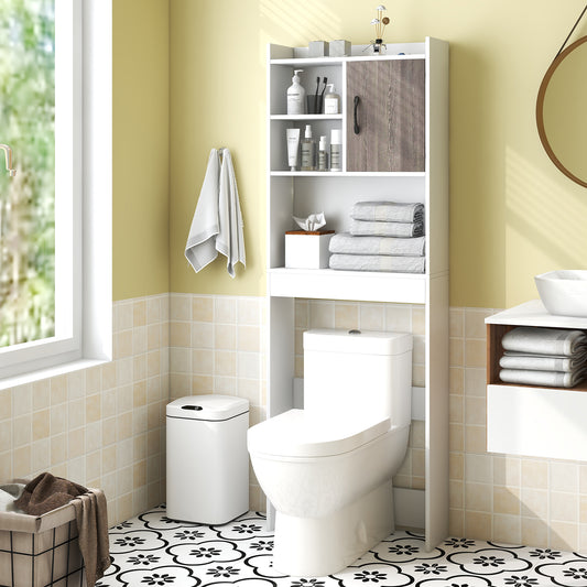 4-Tier Space Saving Toilet Storage Cabinet, White Bathroom Etagere White at Gallery Canada