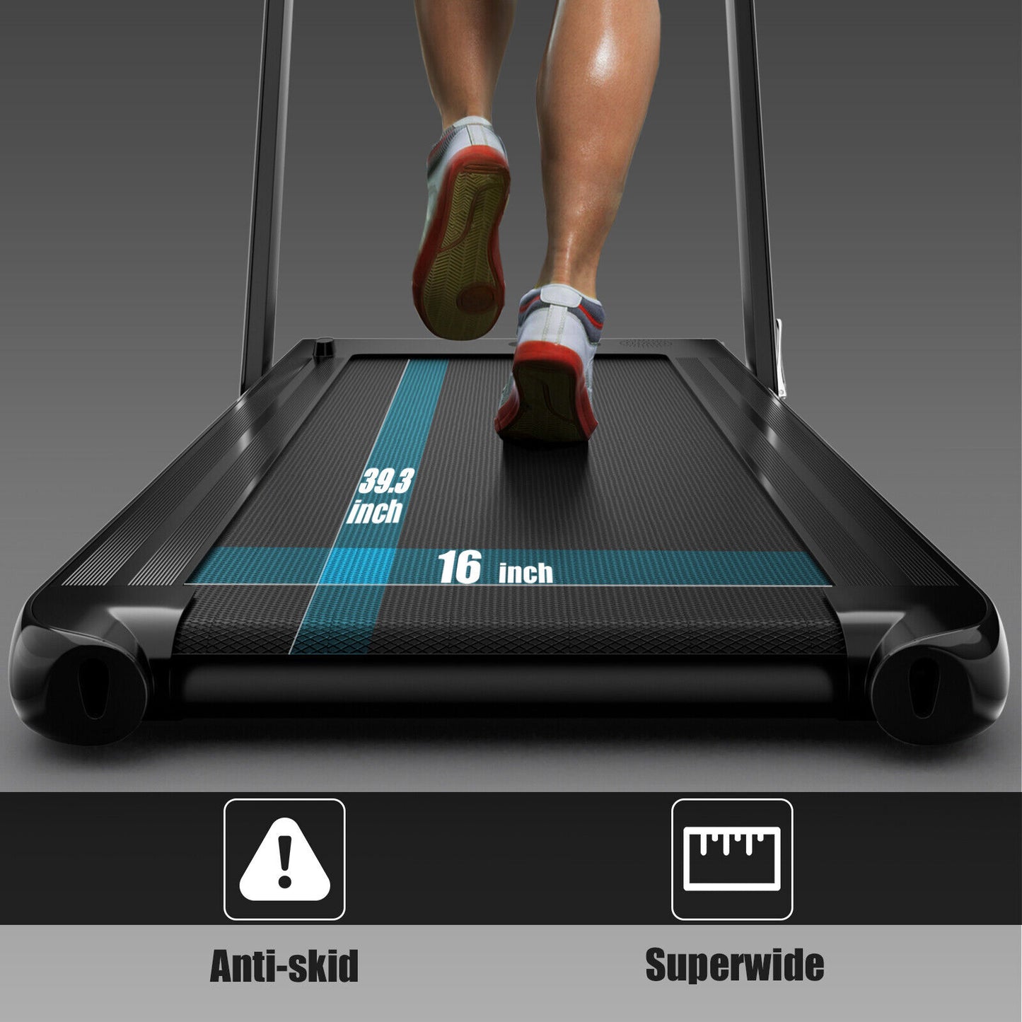 2.25HP 2 in 1 Folding Treadmill with APP Speaker Remote Control, Black Treadmills at Gallery Canada