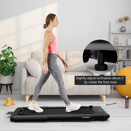 2.25HP 2 in 1 Folding Treadmill with APP Speaker Remote Control, Black Treadmills Black at Gallery Canada