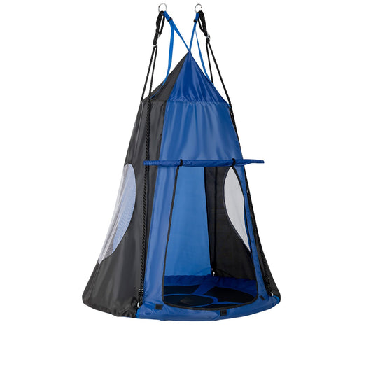 2-in-1 40 Inch Kids Hanging Chair Detachable Swing Tent Set, Blue