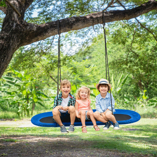 60 Inch Saucer Surf Outdoor Adjustable Swing Set, Black, Blue Swing & Playsets Blue at Gallery Canada