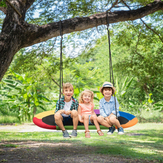 60 Inch Saucer Surf Adjustable Swing Set, Multicolor Swing & Playsets Multicolor at Gallery Canada