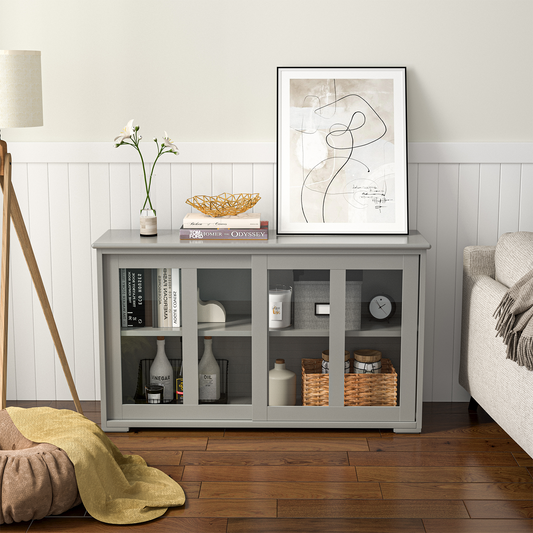 Sideboard Buffet Cabinet, Sliding Door, Gray Sideboards Cabinets & Buffets Gray at Gallery Canada