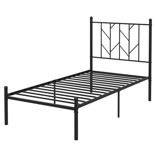 Twin/Full/Queen Size Platform Bed Frame with Sturdy Metal Slat Support-Twin Size, Black