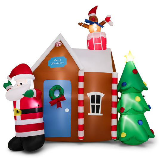 7 Feet Christmas Inflatable Ginger House, Multicolor