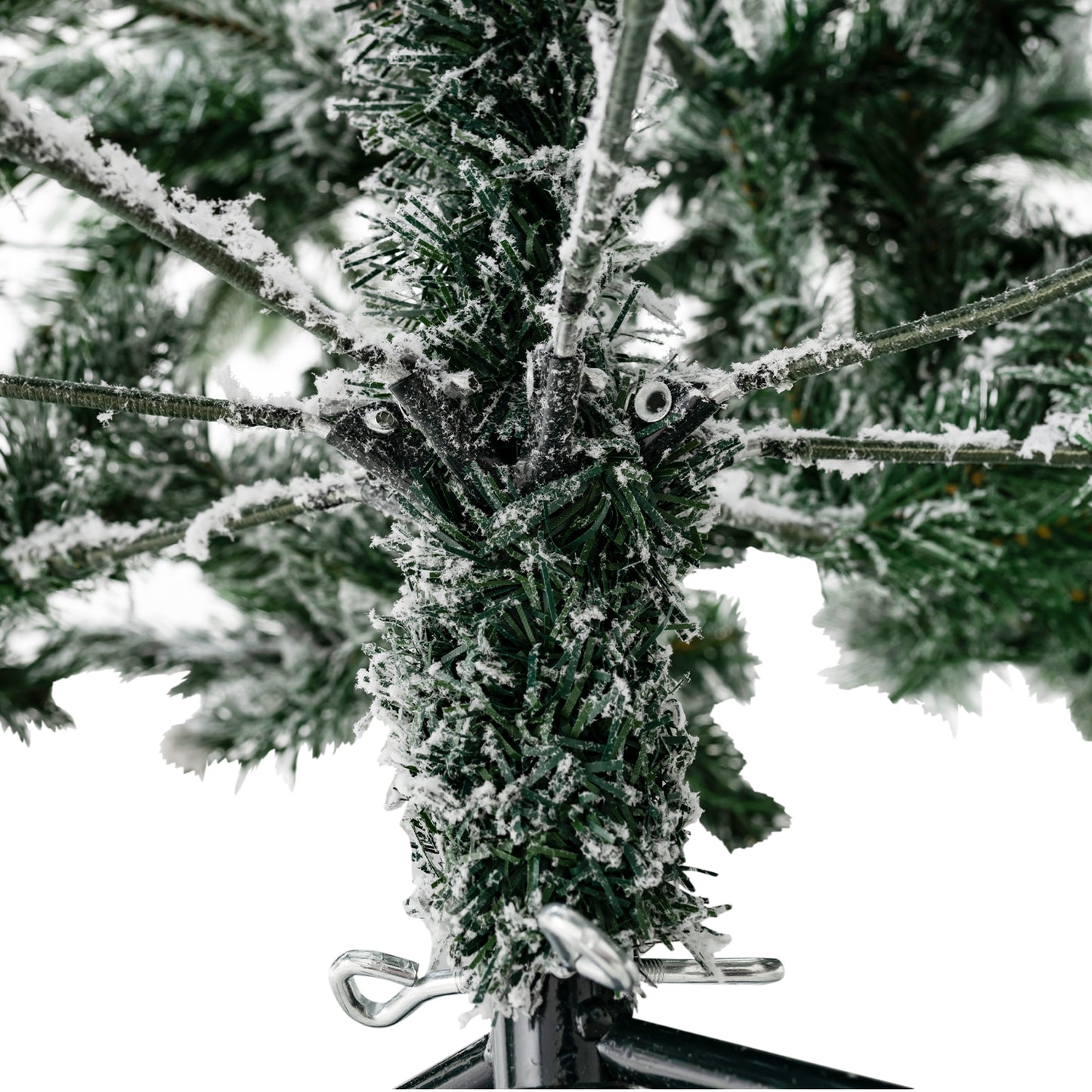 Flocked Christmas Tree with 250 Warm White LED Lights and 752 Mixed Branch Tips-6ft, Green Christmas Tree at Gallery Canada