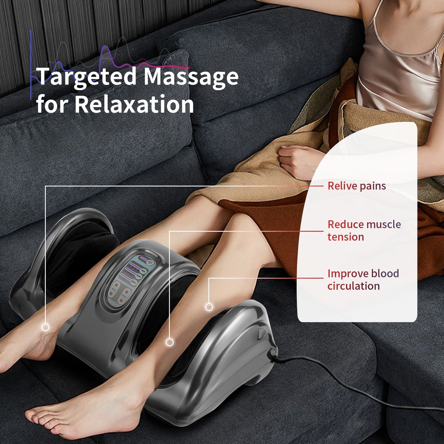 Therapeutic Shiatsu Foot Massager with High Intensity Rollers, Gray Foot Massager at Gallery Canada