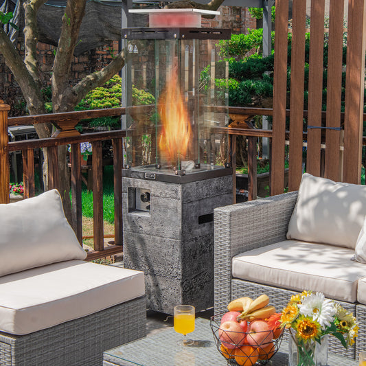 41,000 BTU Propane Patio Heater, Lockable Wheels, Dark Gray Patio Heaters Dark Gray at Gallery Canada