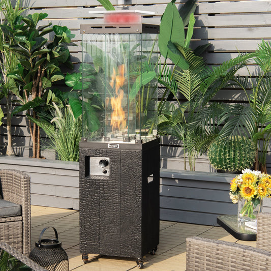 41 000 BTU Propane Patio Heater with Lockable Wheels, Black Patio Heaters Black at Gallery Canada