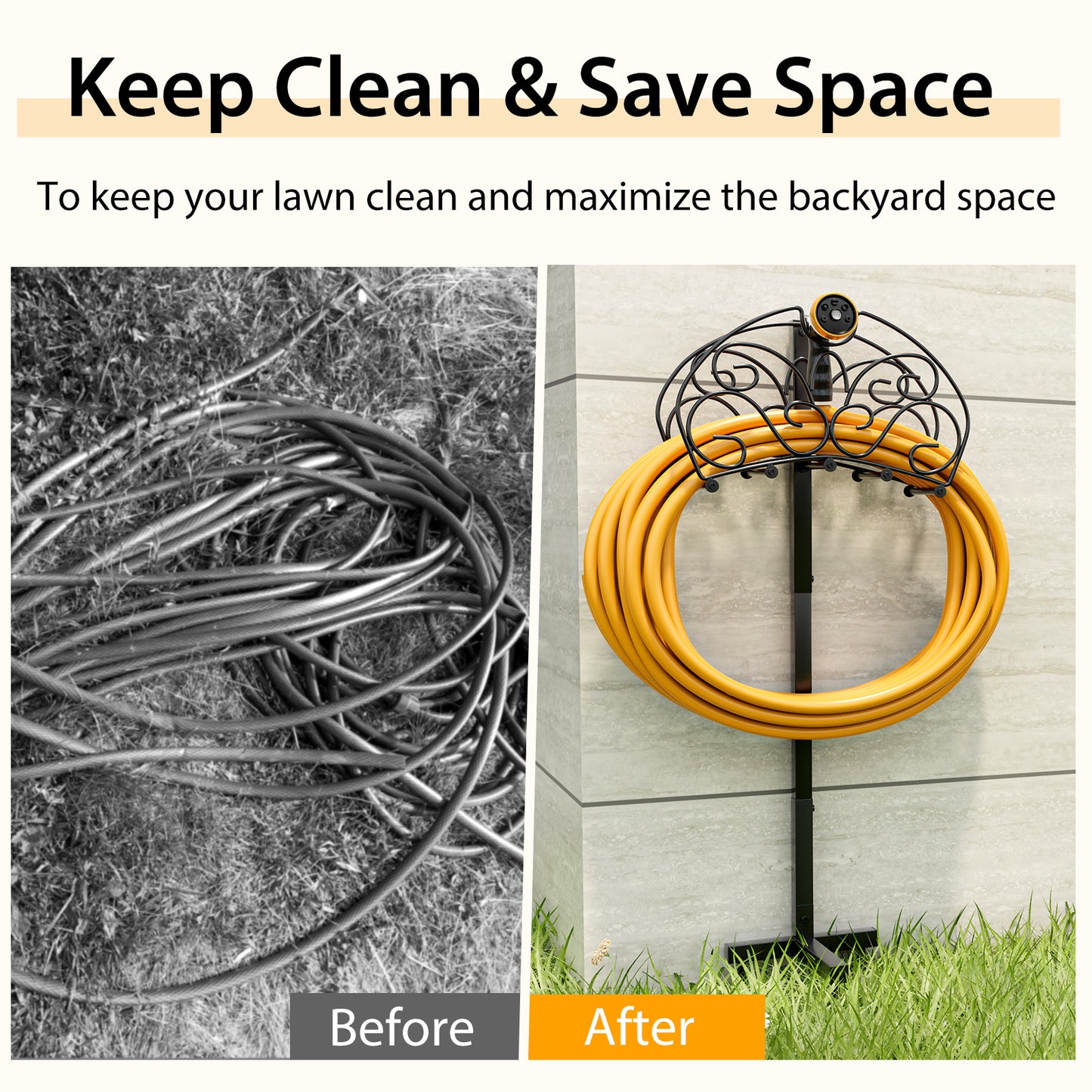 Detachable Freestanding Hose Holder, Outdoor Yard Garden, Black Garden Tools at Gallery Canada