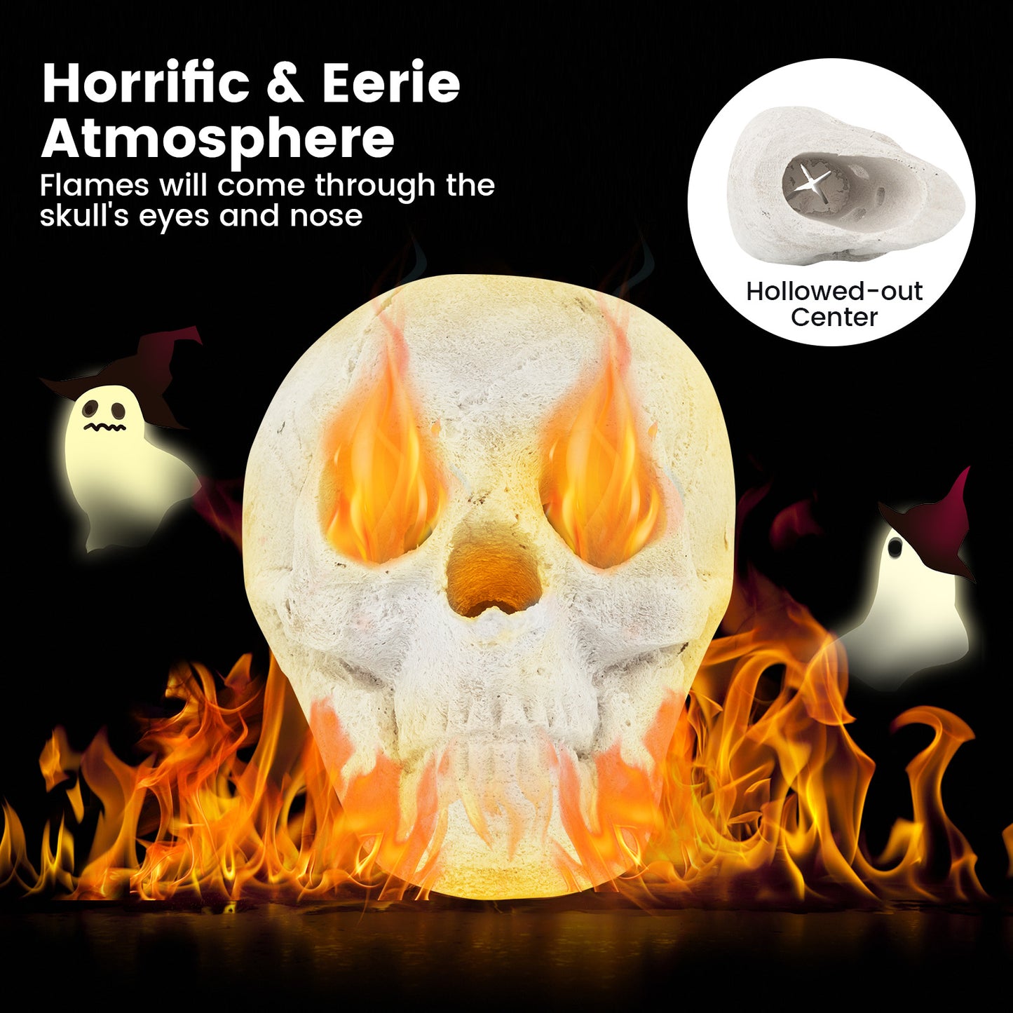 Halloween Fire Pit Skull Decoration, Beige Halloween at Gallery Canada
