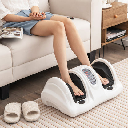 Therapeutic Shiatsu Foot Massager with High Intensity Rollers, White