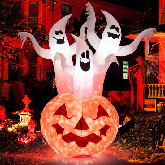 6 Feet Inflatable Halloween Ghosts, Pumpkin Decor, Rotating Lamp, Multicolor Halloween Multicolor at Gallery Canada