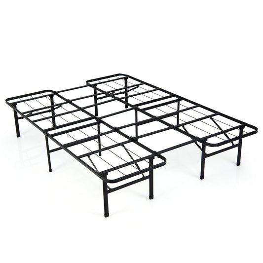 Full/King Size Folding Steel Platform Bed Frame for Kids and Adults-Full Size, Black