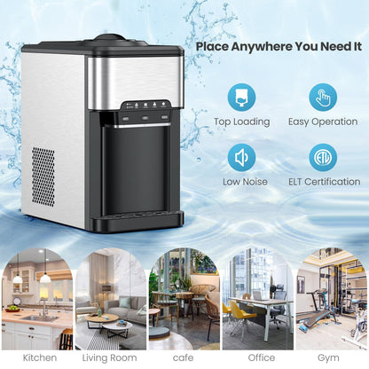 3-in-1 Water Cooler Dispenser with Built-in Ice Maker and 3 Temperature Settings, Silver at Gallery Canada