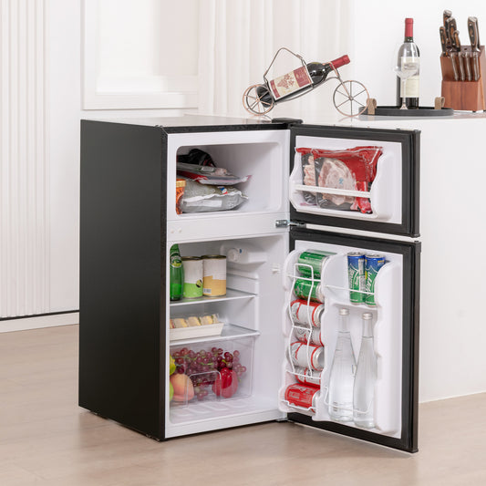 3.2 Cu. Ft Compact Mini Fridge, 5 Temperature Settings, Black