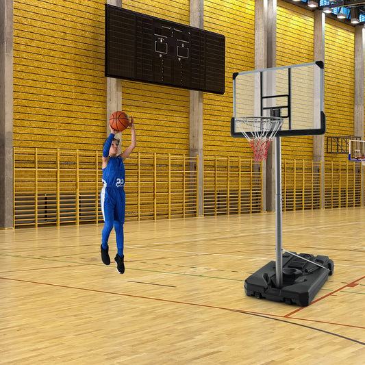 Adjustable Basketball Hoop, 5.4-6.6FT Height, 50 Inch Backboard, Black Sport Equipments Black at Gallery Canada