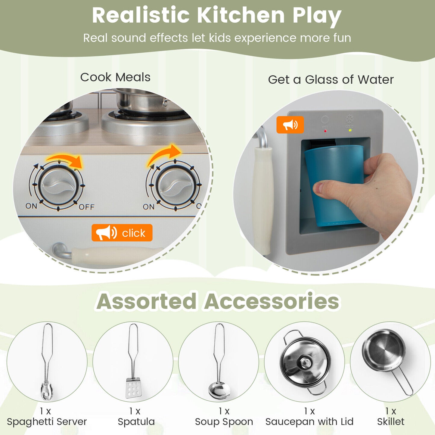 Kids Kitchen Playset, Realistic Microwave Oven Stove, Natural Play Kitchen Sets at Gallery Canada