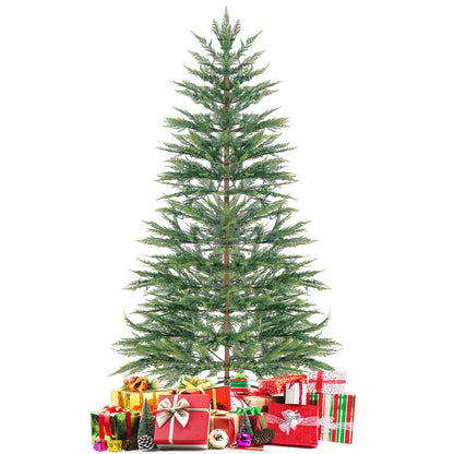 6.5/7.5 Feet Artificial Cypress Christmas Tree Pre-lit Hinged-6.5 ft, Green