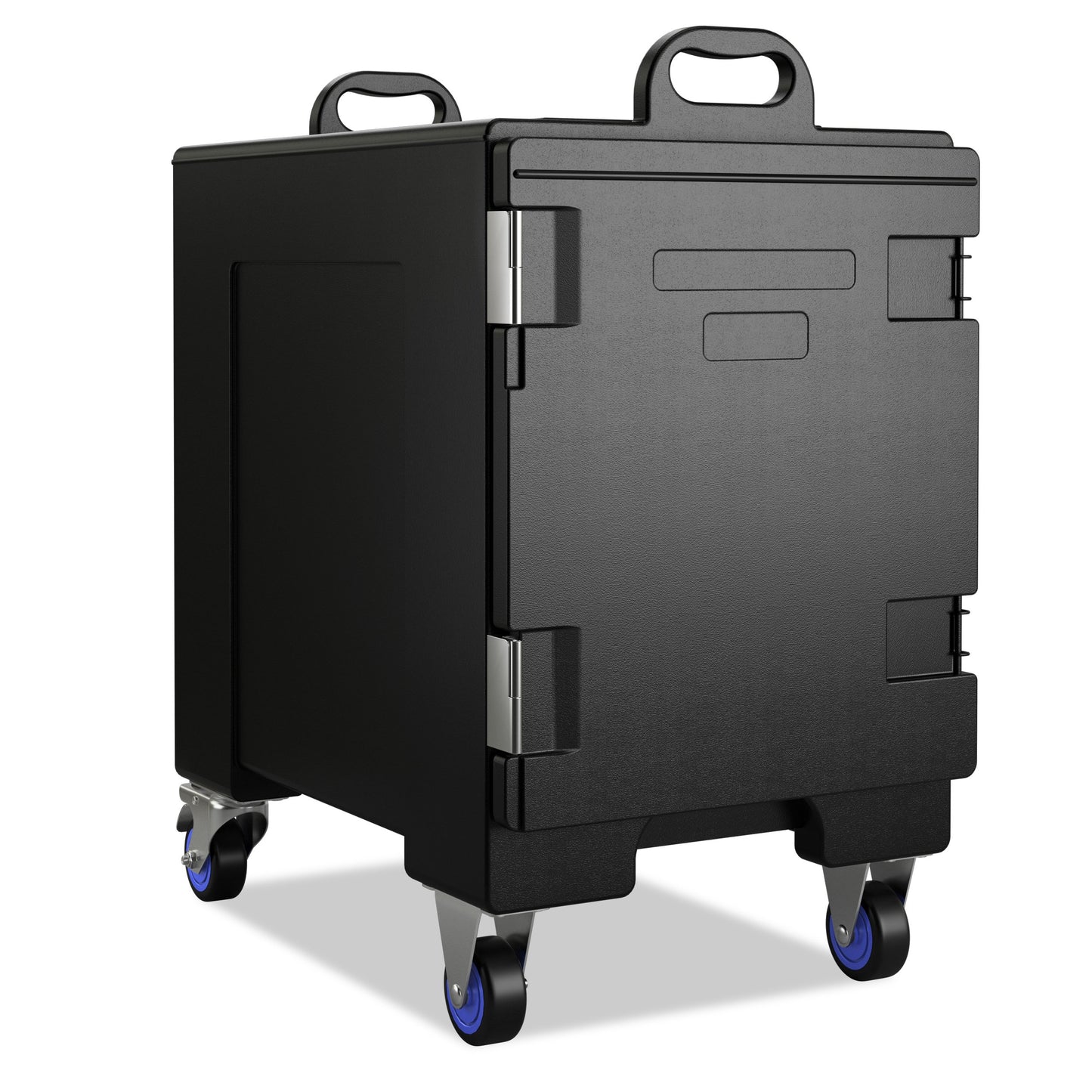 81 Quart Capacity End-loading Insulated Food Pan Carrier with Wheels, Black