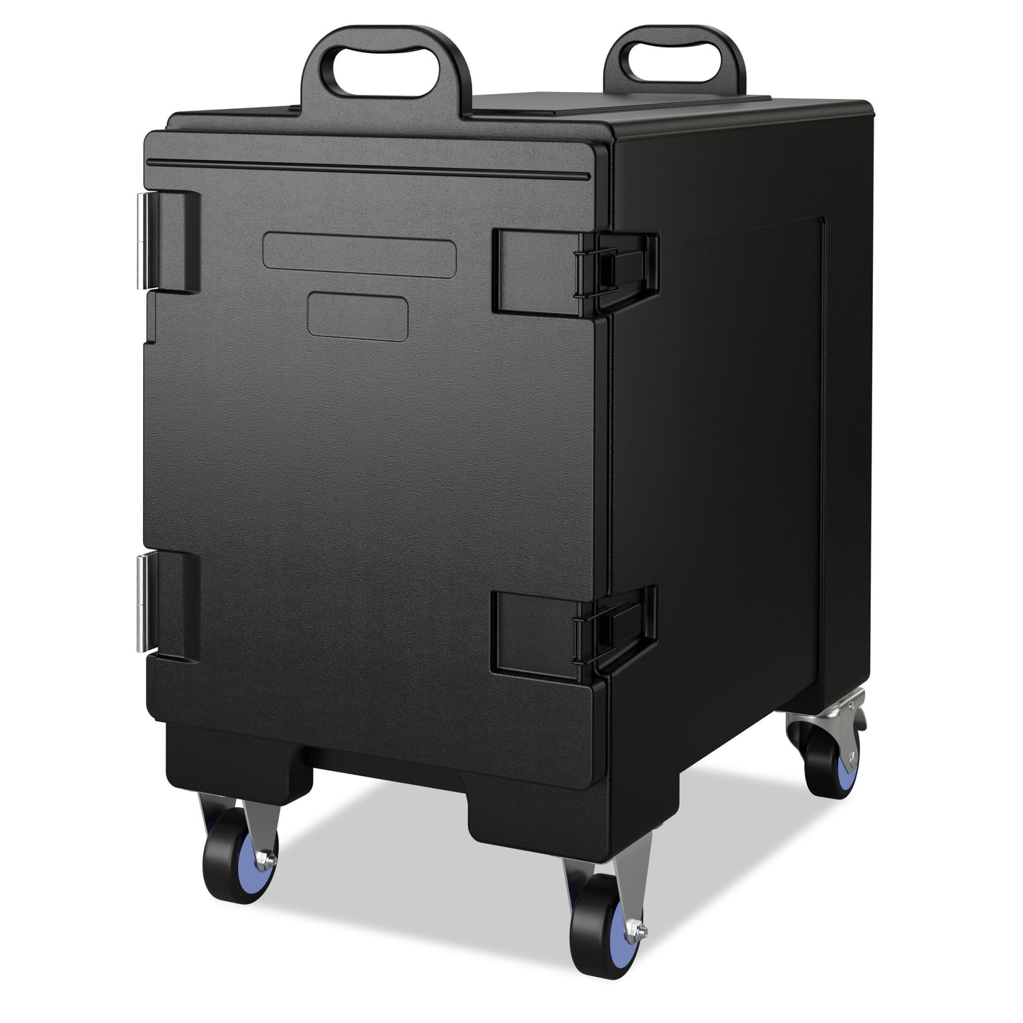81 Quart Capacity End-loading Insulated Food Pan Carrier with Wheels, Black