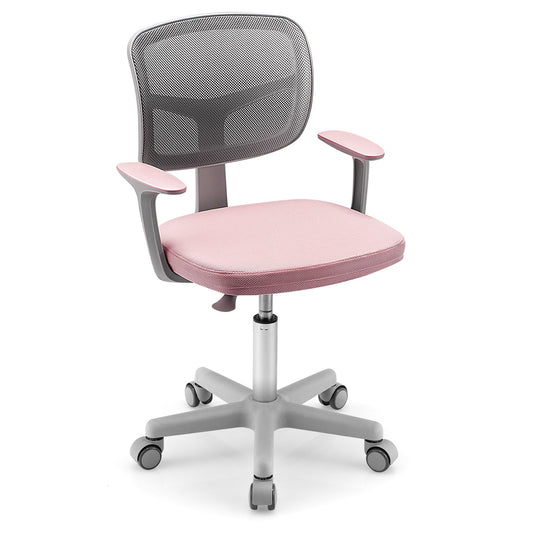 Adjustable Desk Chair with Auto Brake Casters for Kids, Pink at Gallery Canada